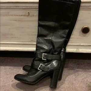 Knee high Nine West black leather boots